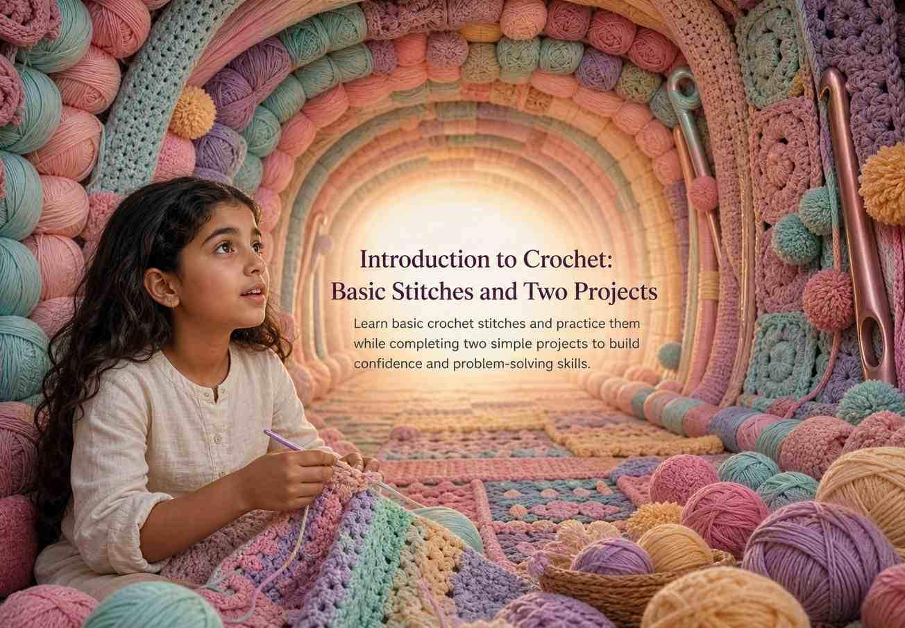 Introduction to Crochet: Basic Stitches and Two Projects