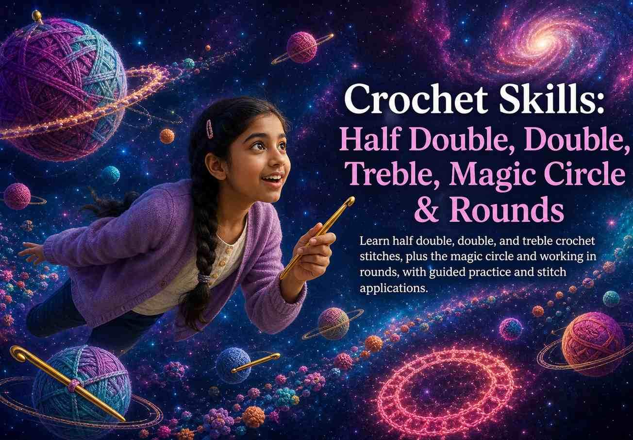 Crochet Skills: Half Double, Double, Treble, Magic Circle & Rounds