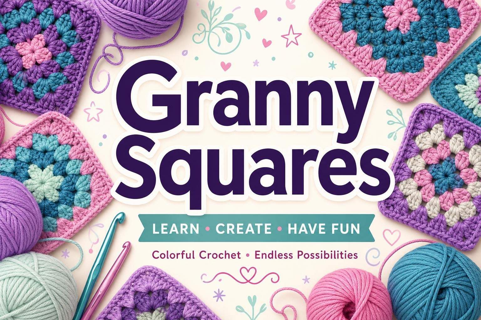 Granny Square Crochet: Four Patterns and Joining Techniques
