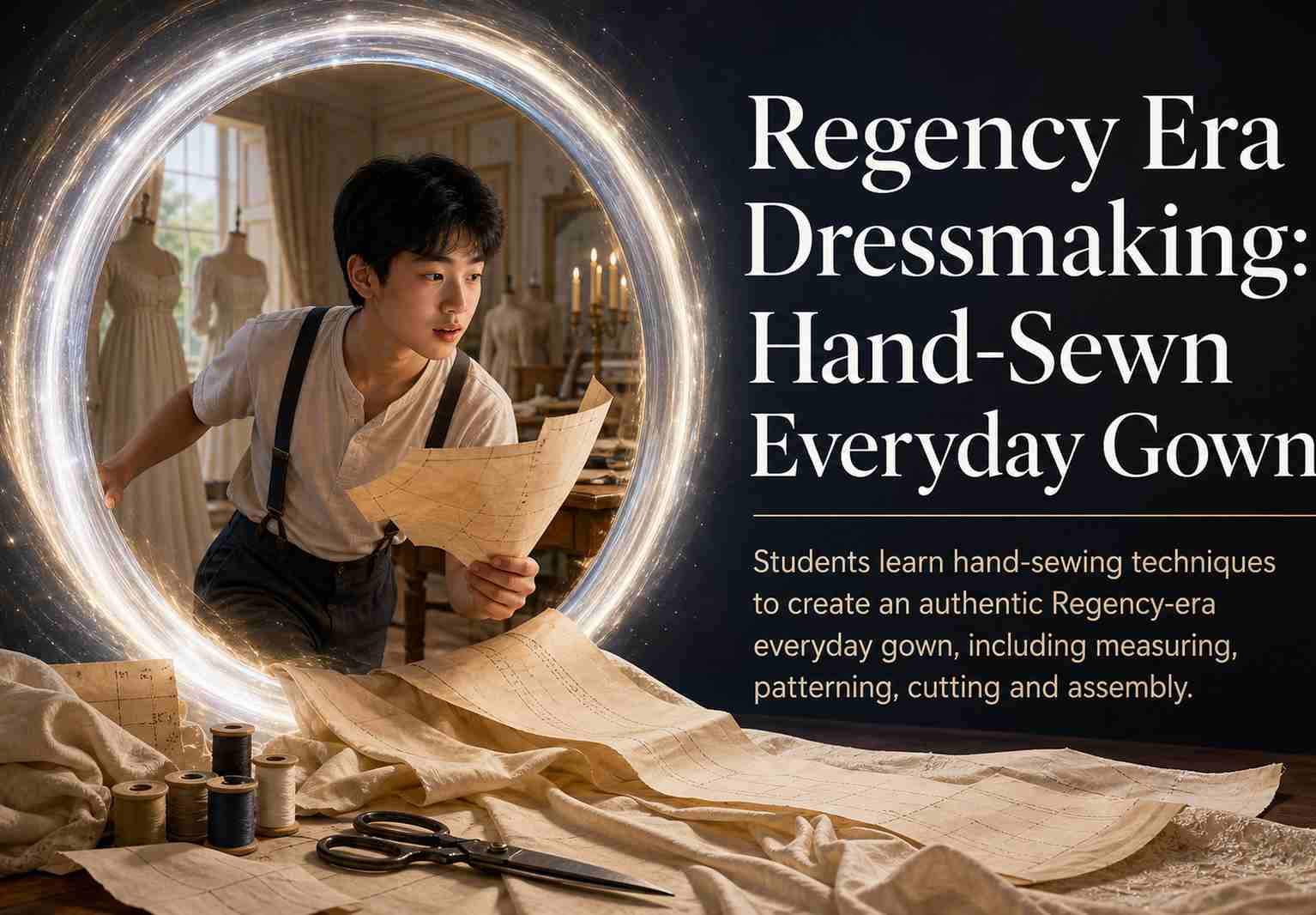 Regency Era Dressmaking: Hand‑Sewn Everyday Gown