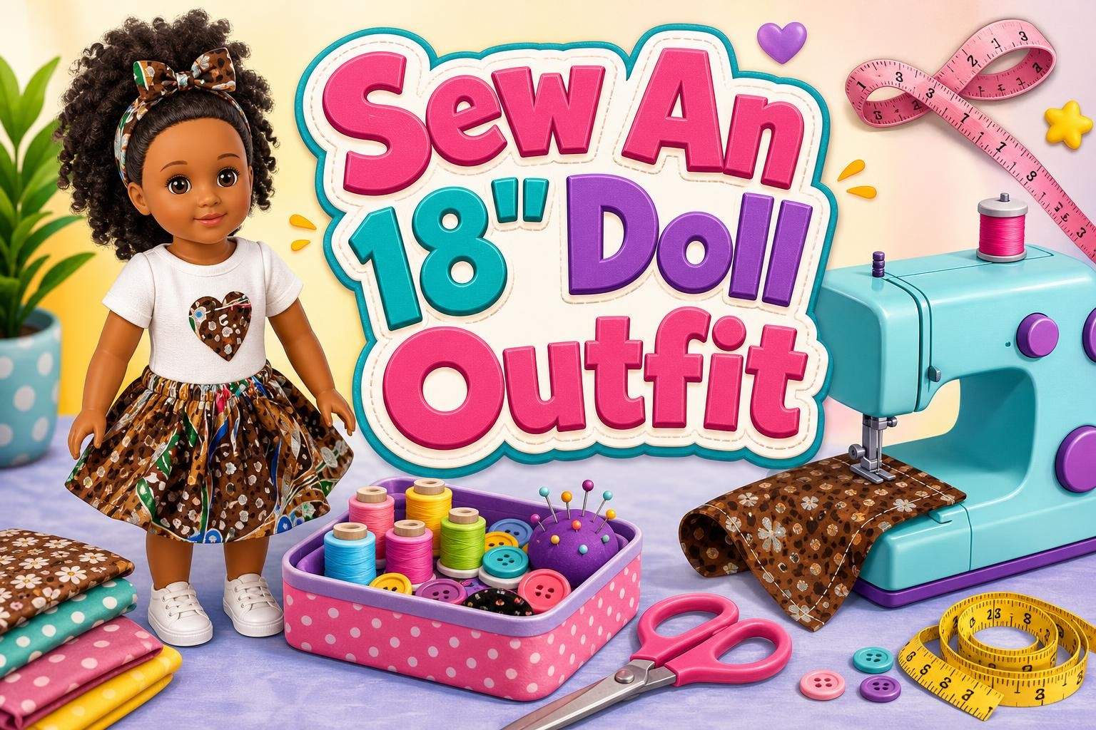 Sewing Basics: Gathered Doll Skirt & Appliqué Doll Top