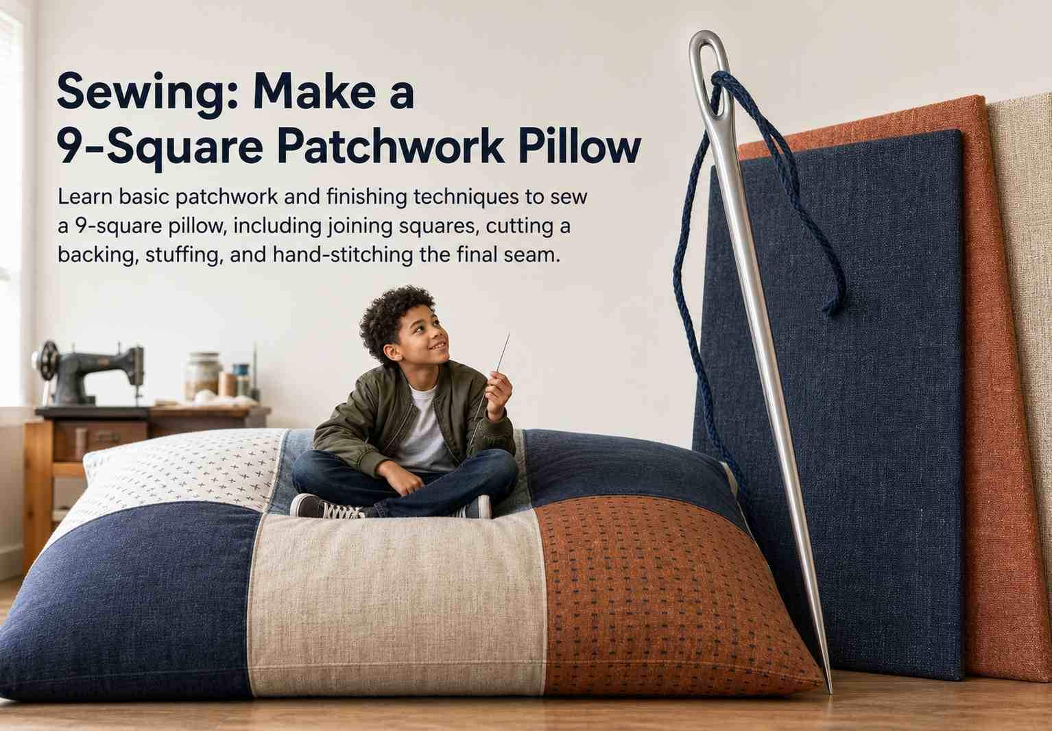 Sewing: Make a 9-Square Patchwork Pillow