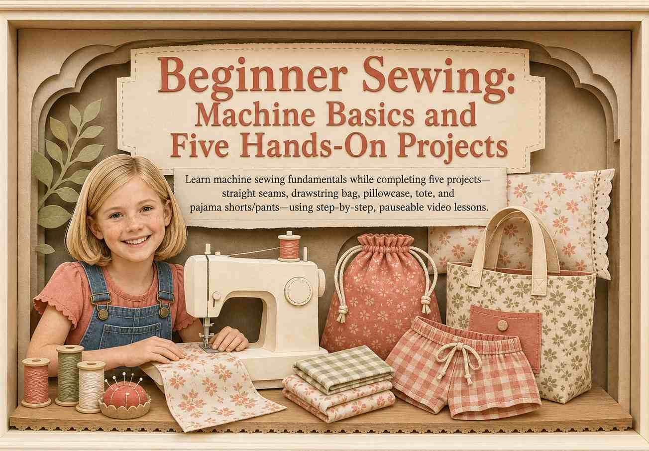 Beginner Sewing: Machine Basics and Five Hands‑On Projects