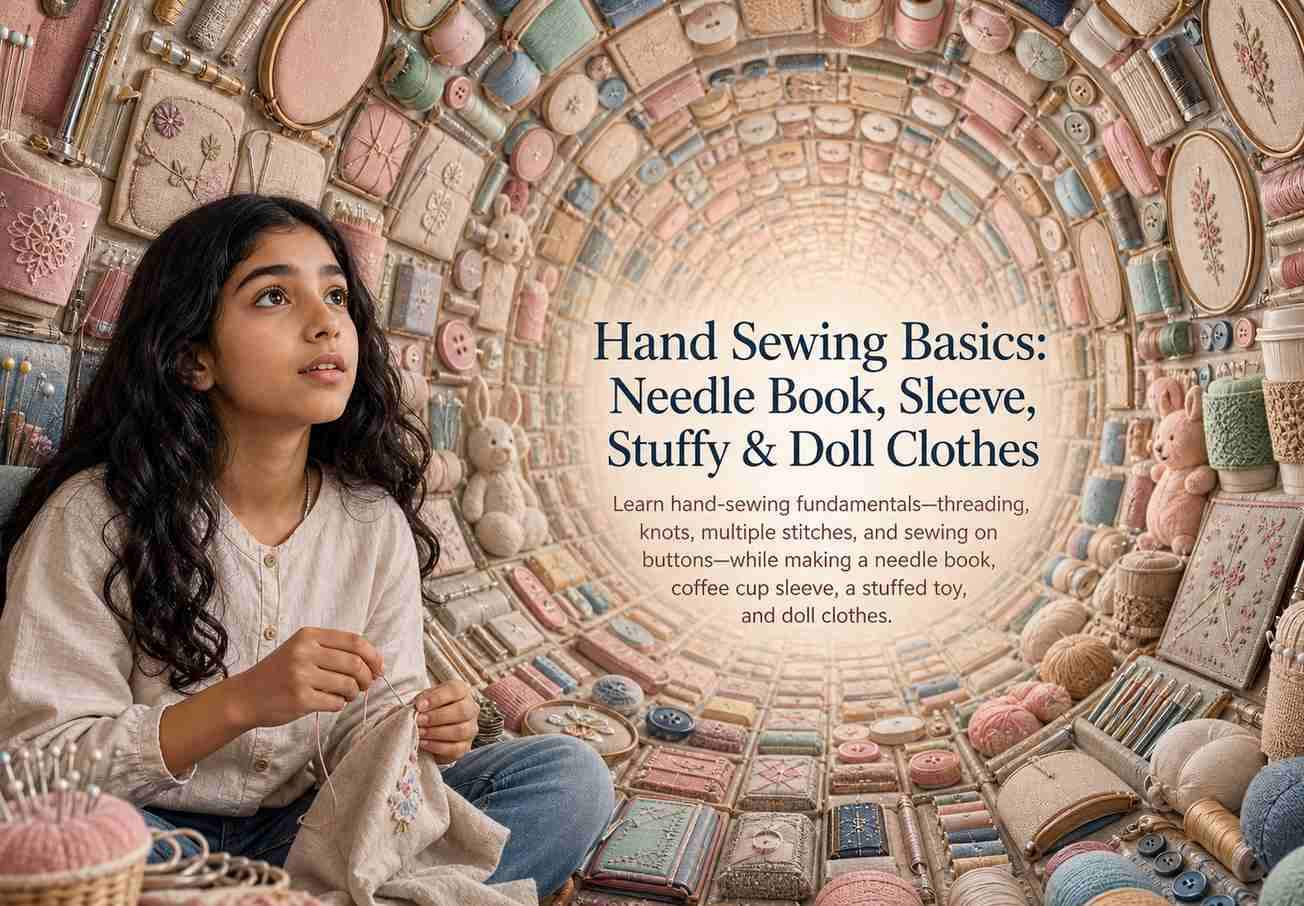 Hand Sewing Basics: Needle Book, Sleeve, Stuffy & Doll Clothes