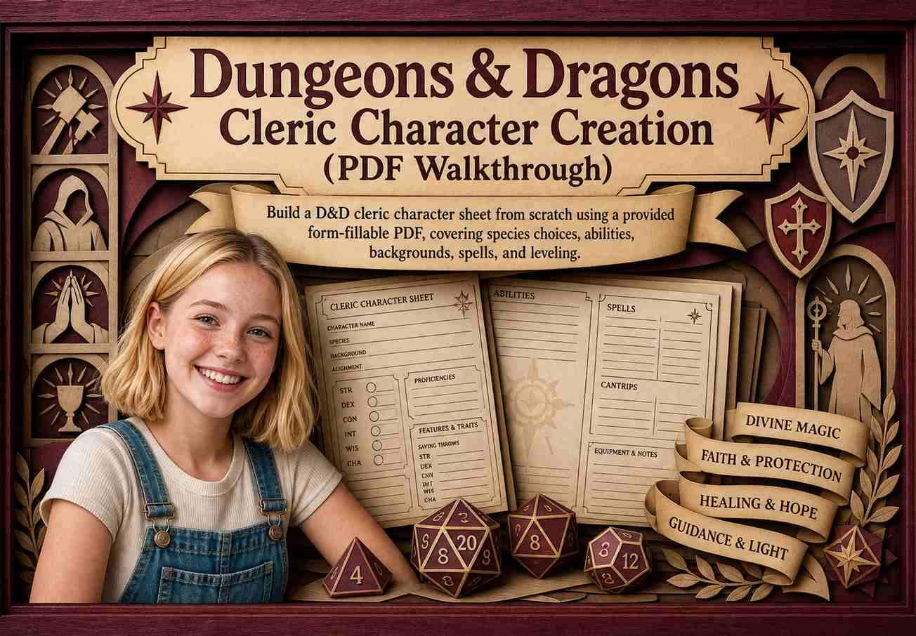Dungeons & Dragons Cleric Character Creation (PDF Walkthrough)