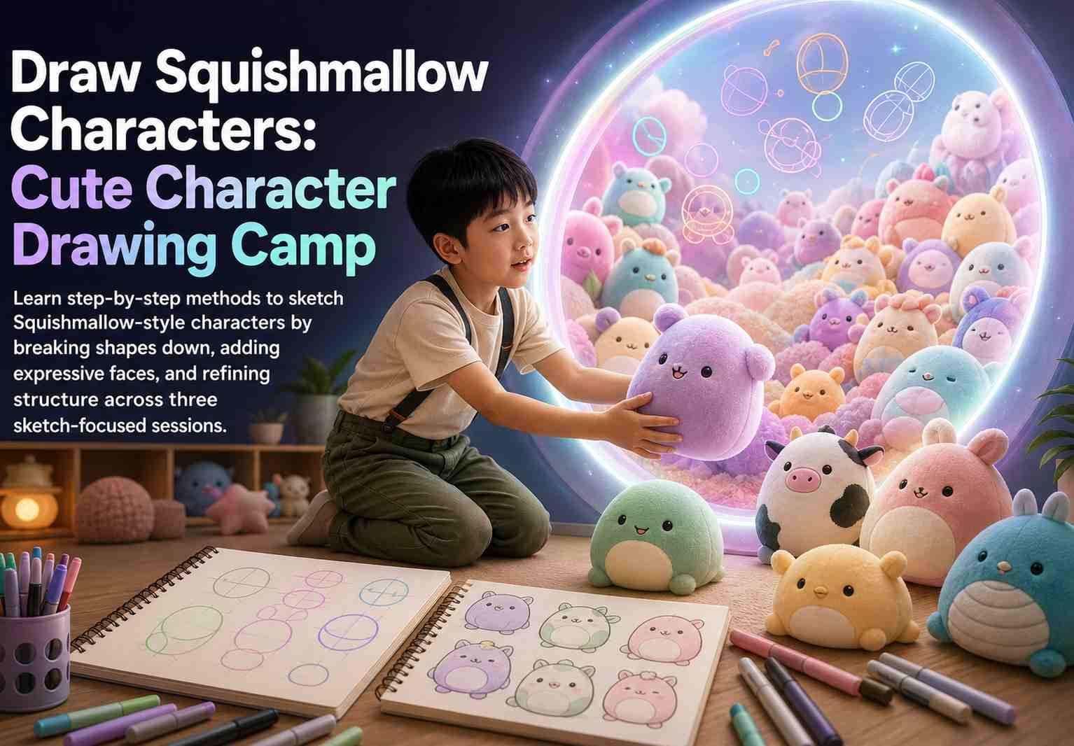 Draw Squishmallow Characters: Cute Character Drawing Camp