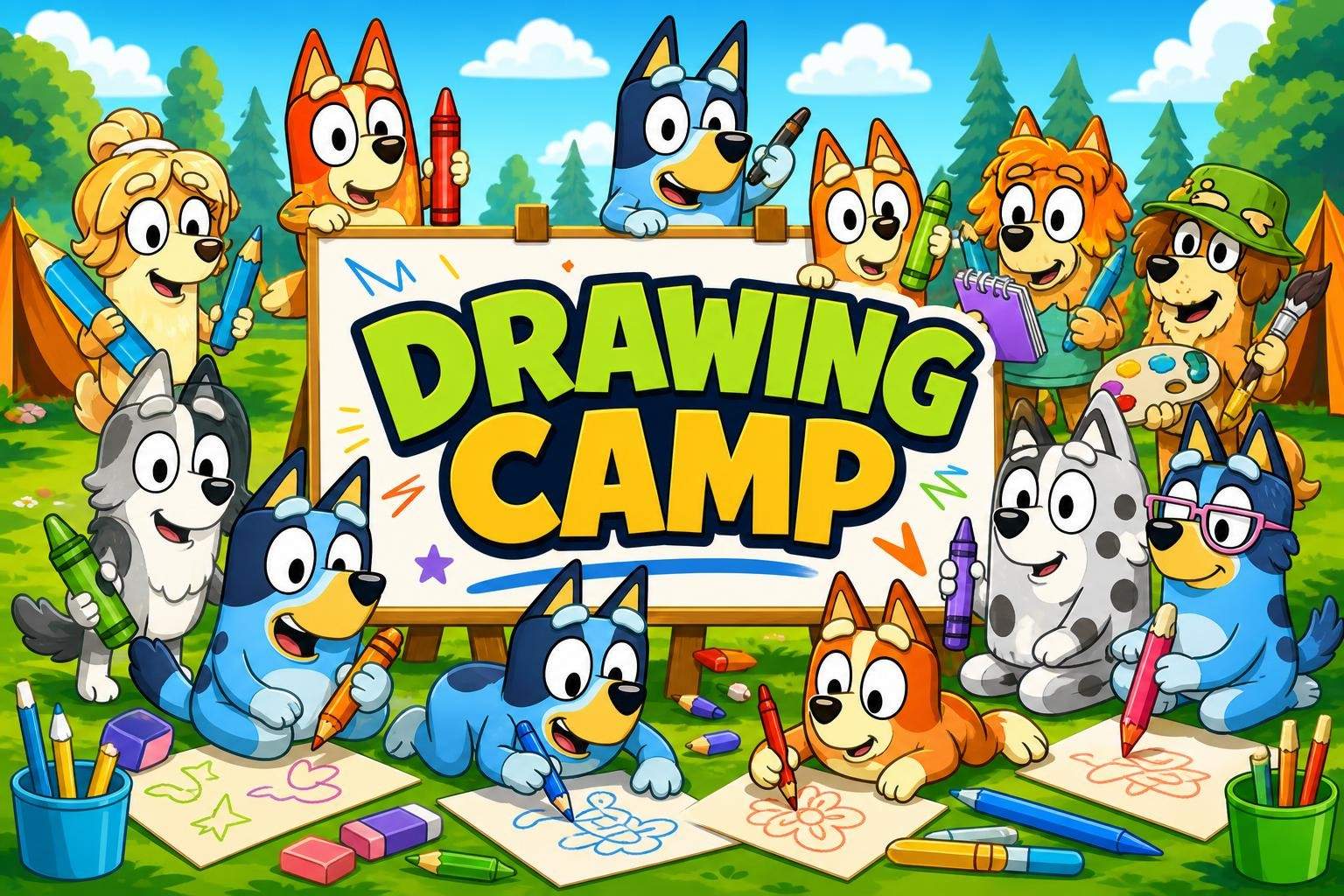 Bluey Character Drawing — 5-Day Drawing Camp
