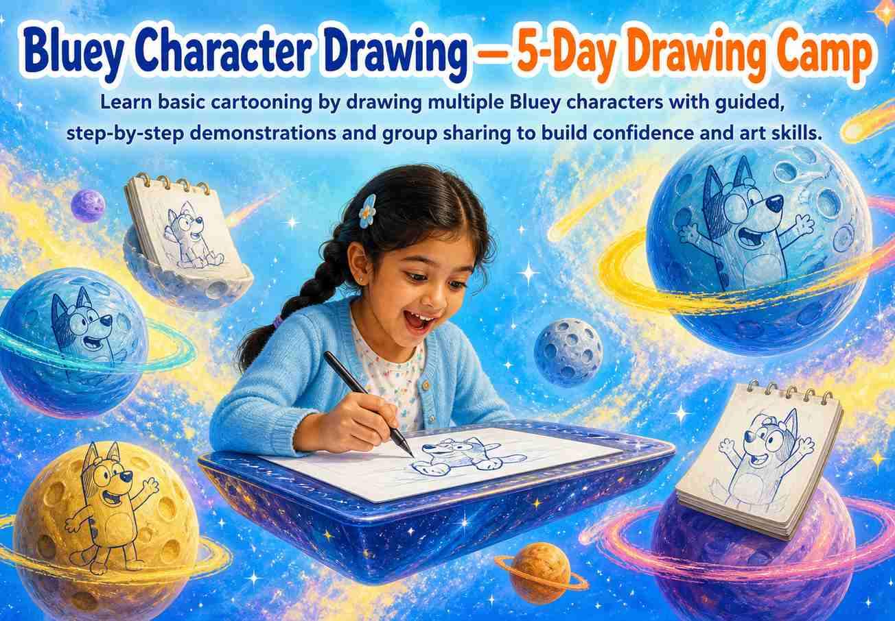 Bluey Character Drawing — 5-Day Drawing Camp