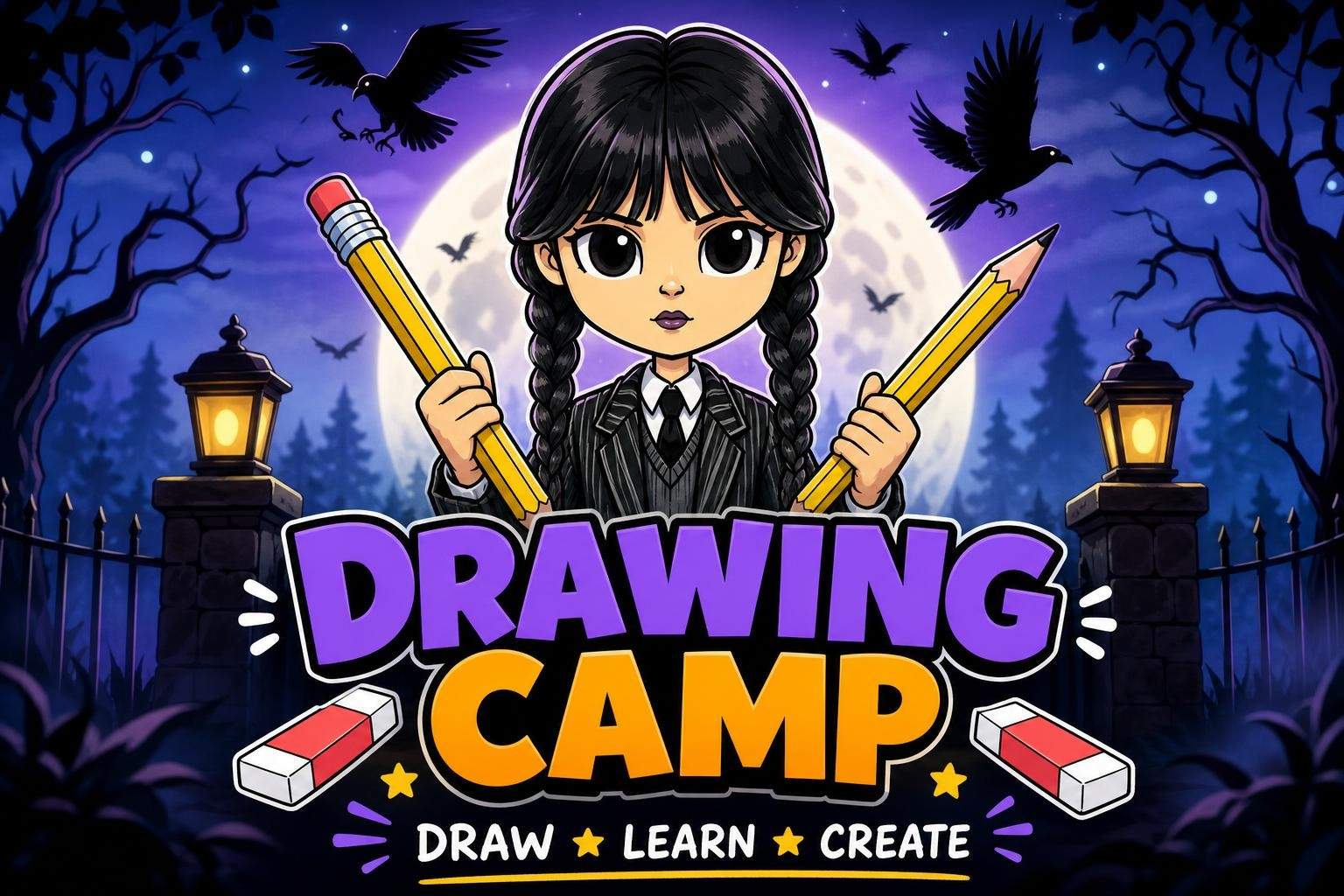 Addams Family & Wednesday: Five-Week Character Drawing Camp