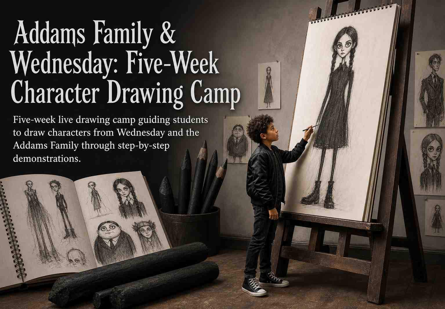 Addams Family & Wednesday: Five-Week Character Drawing Camp