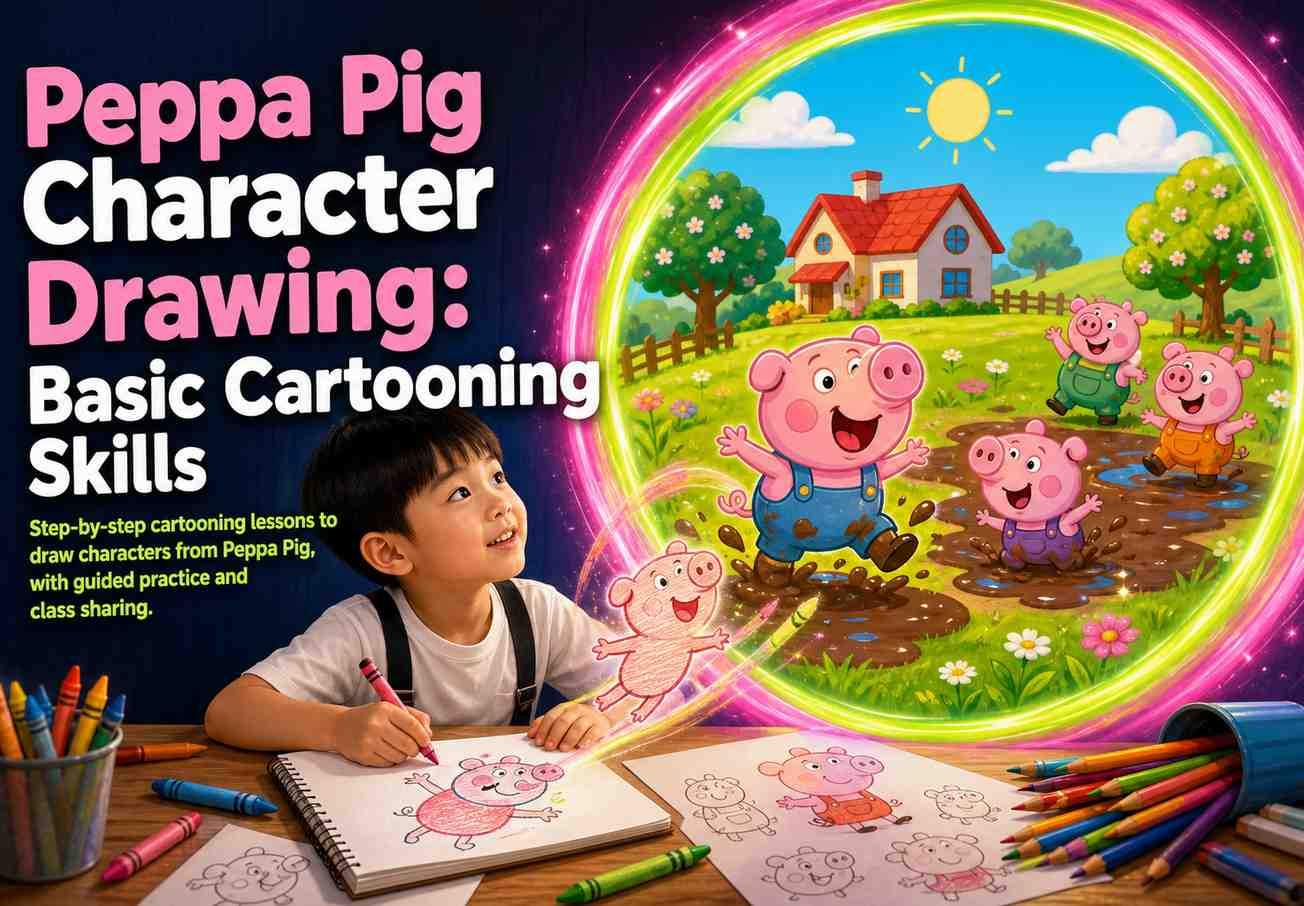Peppa Pig Character Drawing: Basic Cartooning Skills