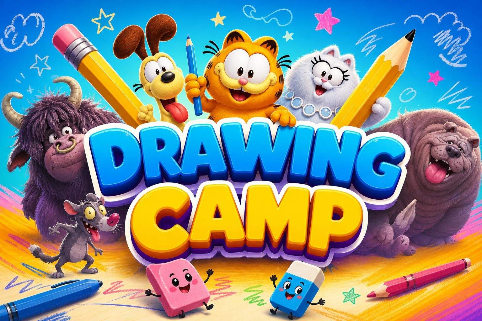 Garfield Character Drawing Camp