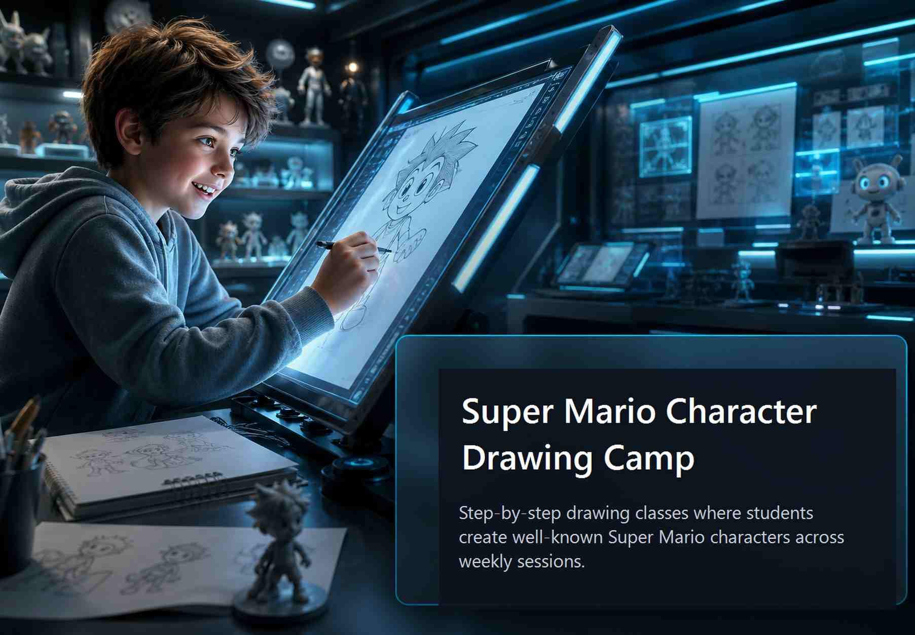 Super Mario Character Drawing Camp