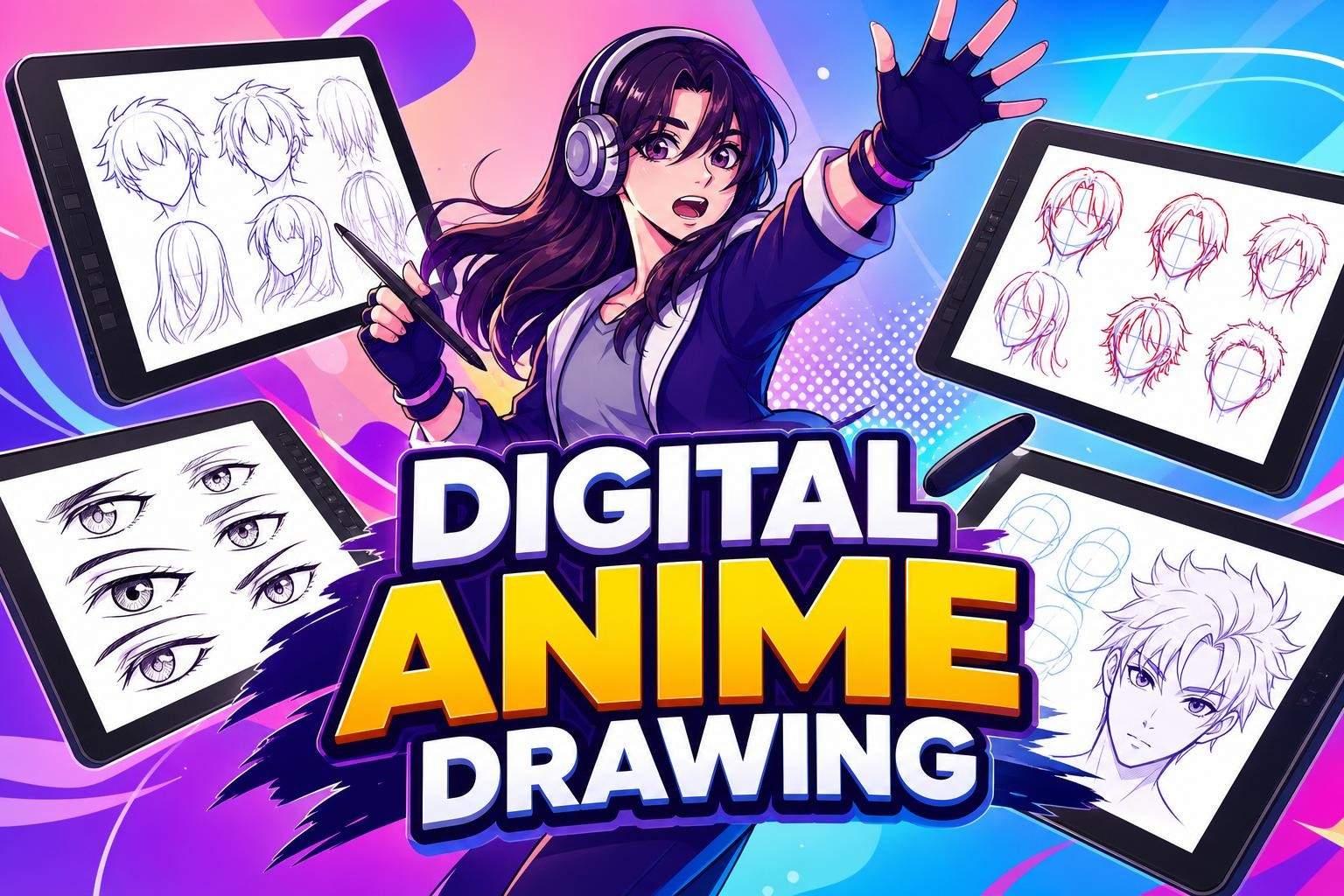 Anime Digital Faces & Hair Workshop (Procreate on iPad)