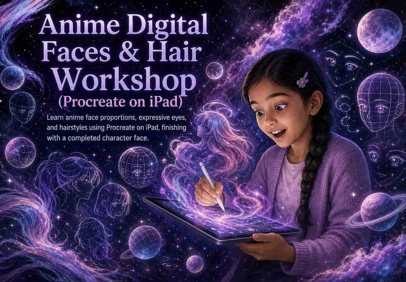 Anime Digital Faces & Hair Workshop (Procreate on iPad)