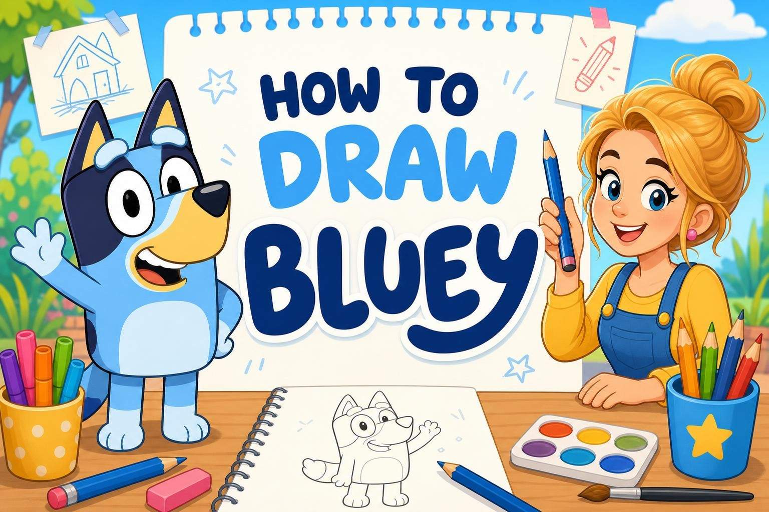 Draw Bluey: Shapes-Based Character Drawing