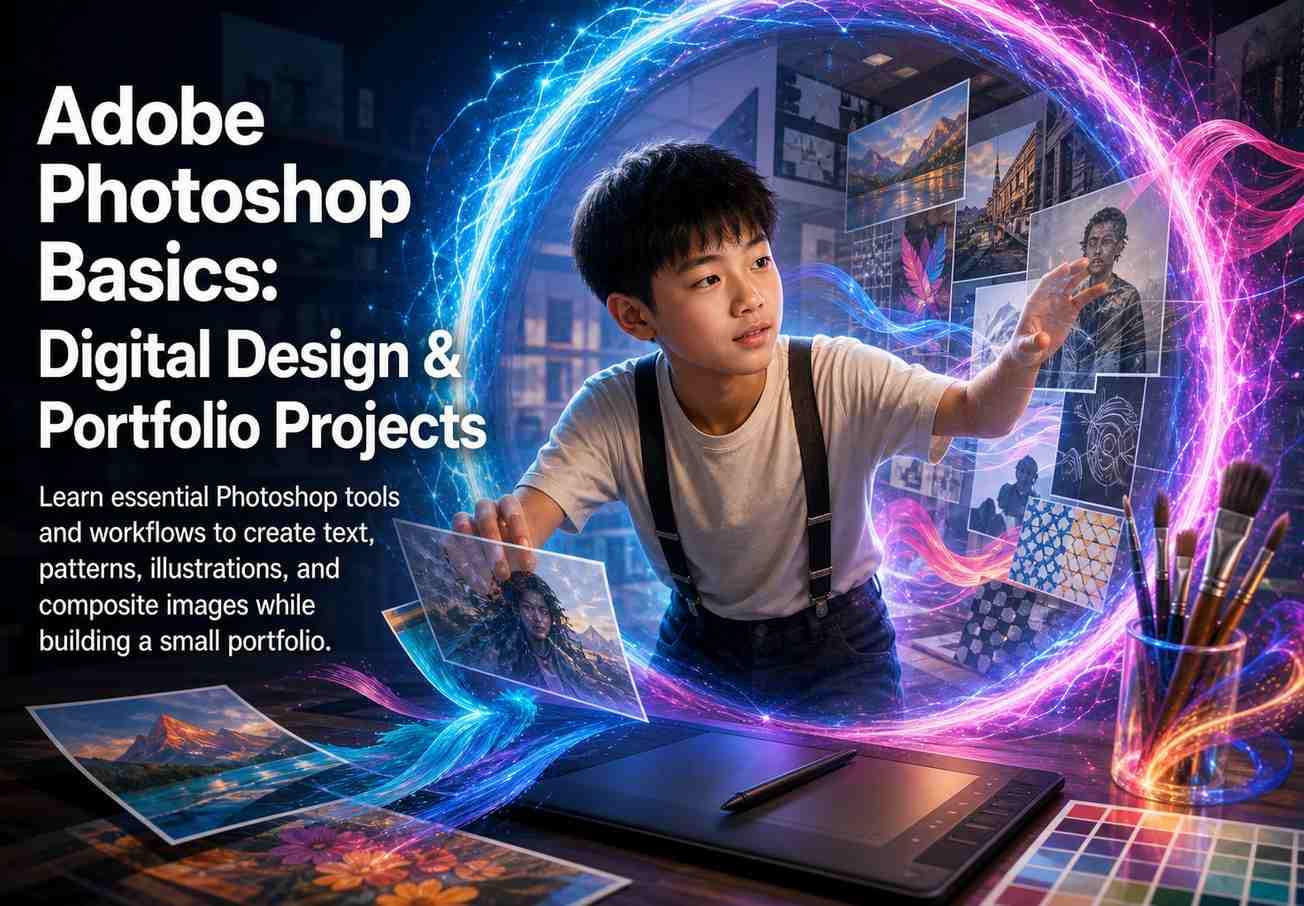 Adobe Photoshop Basics: Digital Design & Portfolio Projects