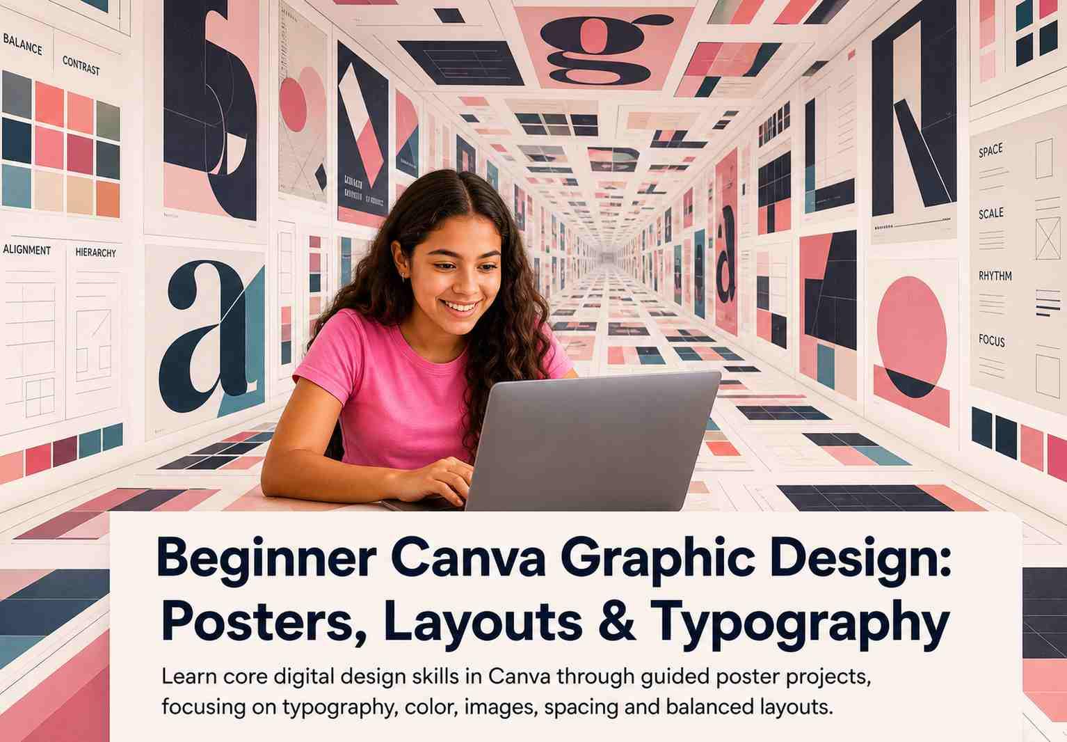 Beginner Canva Graphic Design: Posters, Layouts & Typography