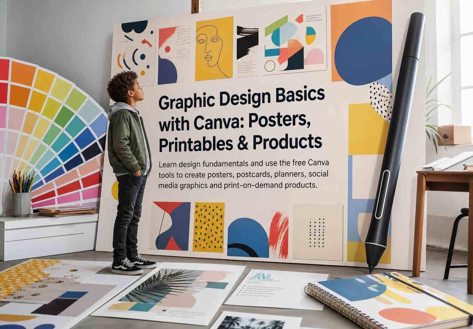 Graphic Design Basics with Canva: Posters, Printables & Products