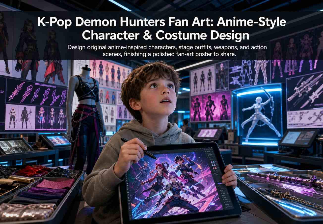 K-Pop Demon Hunters Fan Art: Anime-Style Character & Costume Design