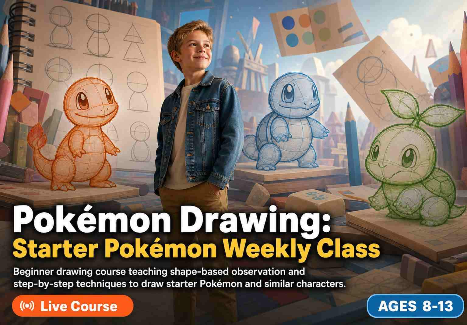 Pokémon Drawing: Starter Pokémon Weekly Class