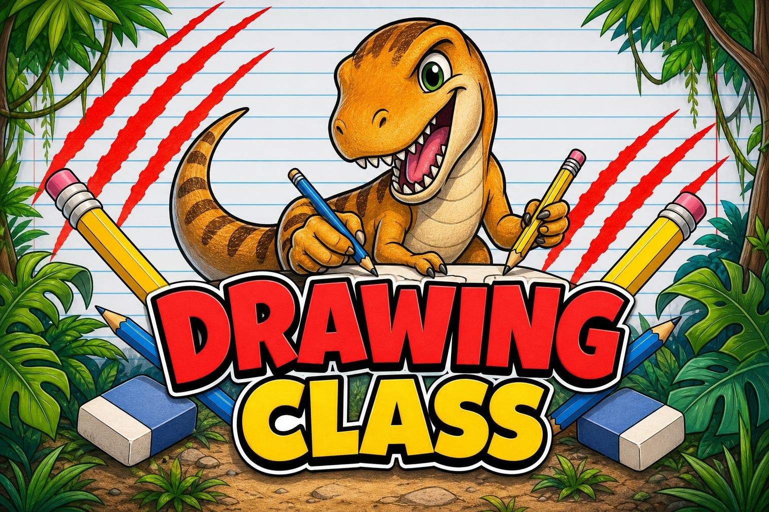 Jurassic-Style Dinosaur Drawing: Shapes, Proportion & Detail