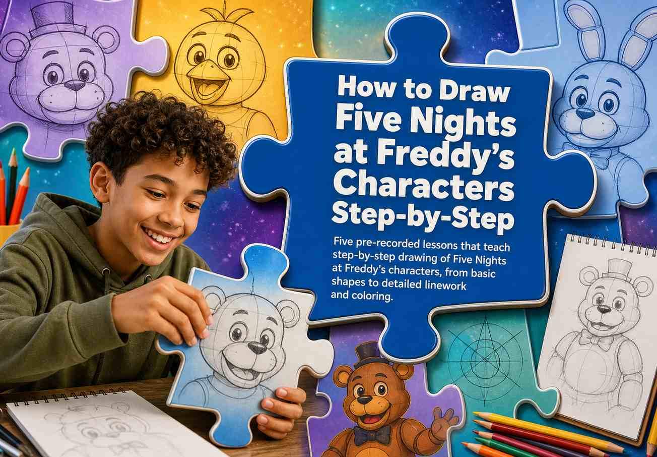 How to Draw Five Nights at Freddy's Characters Step-by-Step