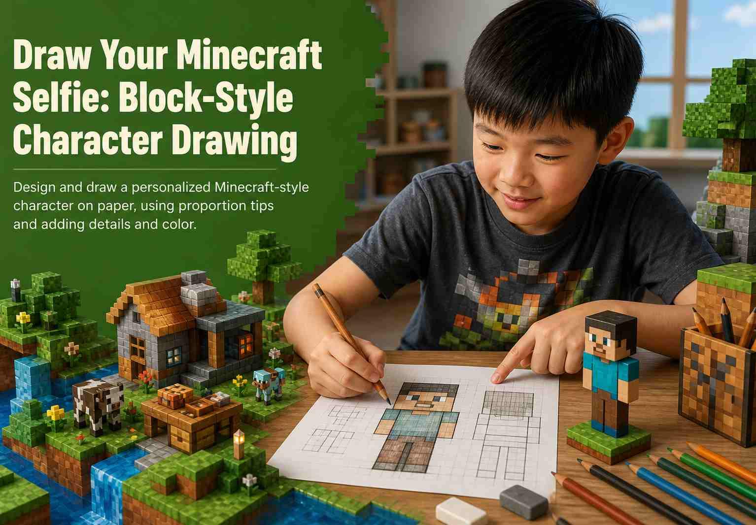 Draw Your Minecraft Selfie: Block-Style Character Drawing