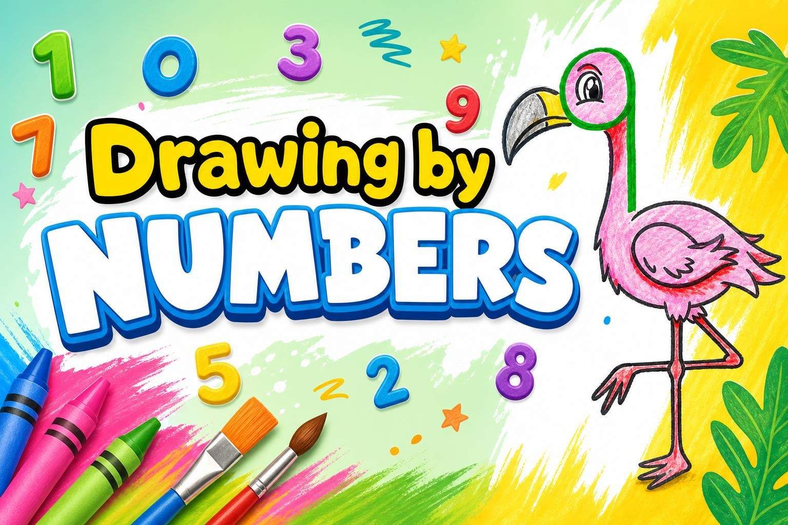 Drawing with Numbers: Number 9 — Flamingo