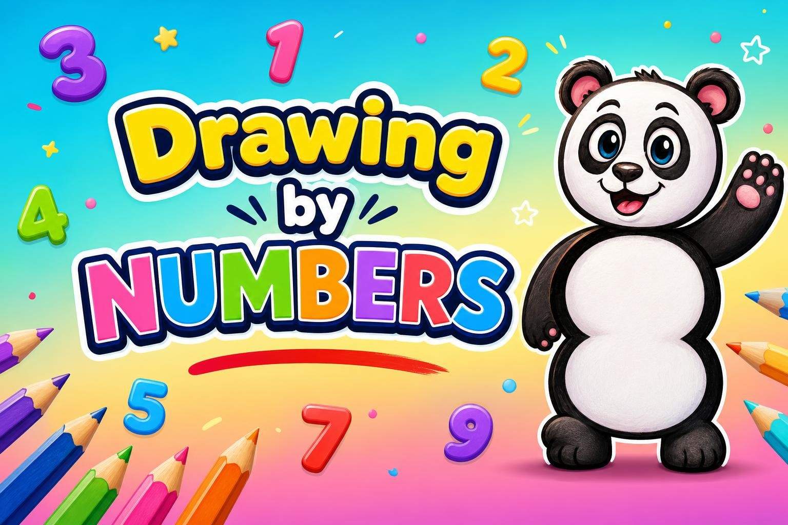 Drawing with Numbers: Number 8 — Panda