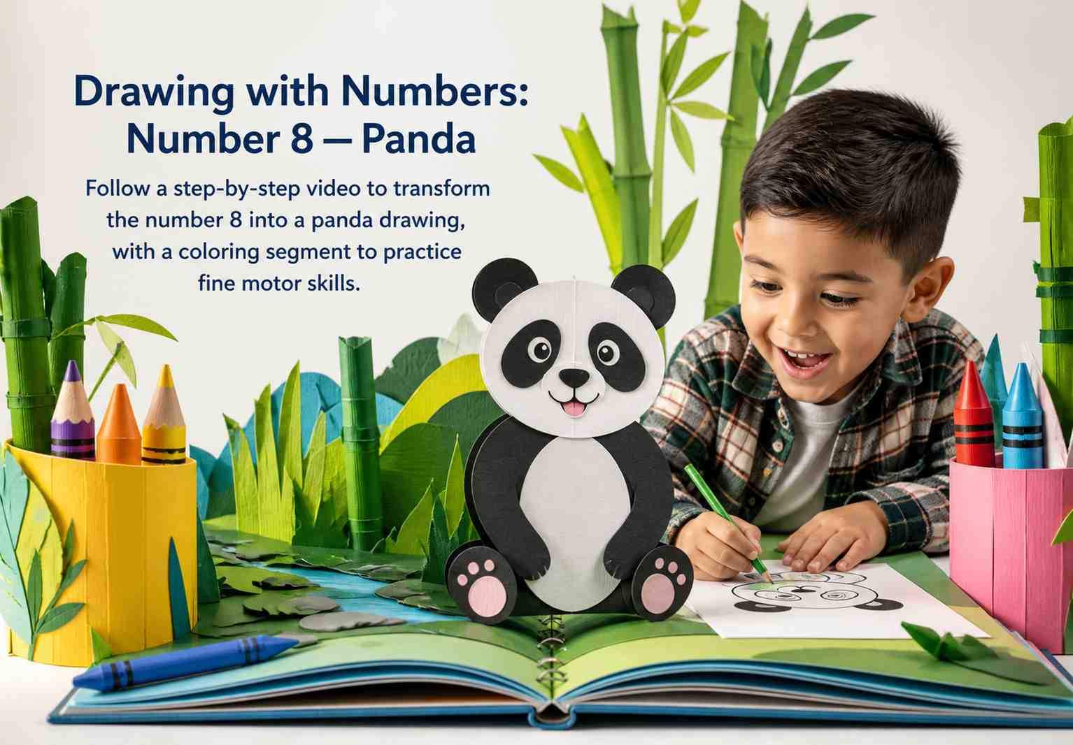Drawing with Numbers: Number 8 — Panda