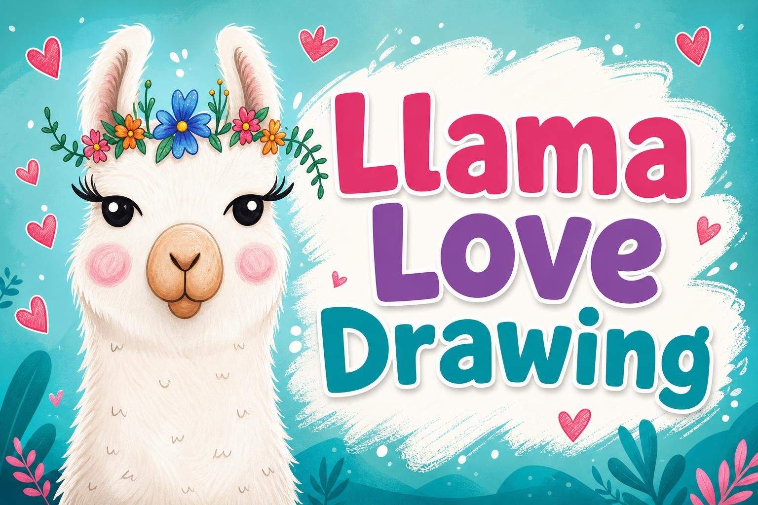 Draw a Llama with a Flower Crown