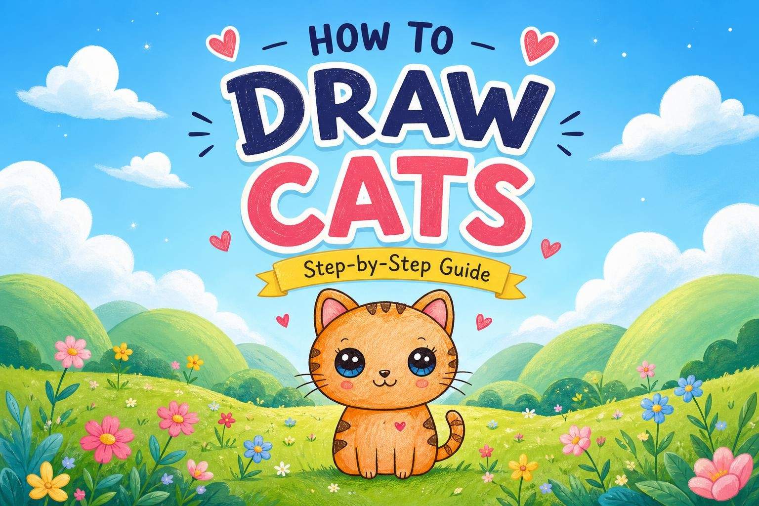 Guided Drawing: Cute Cat