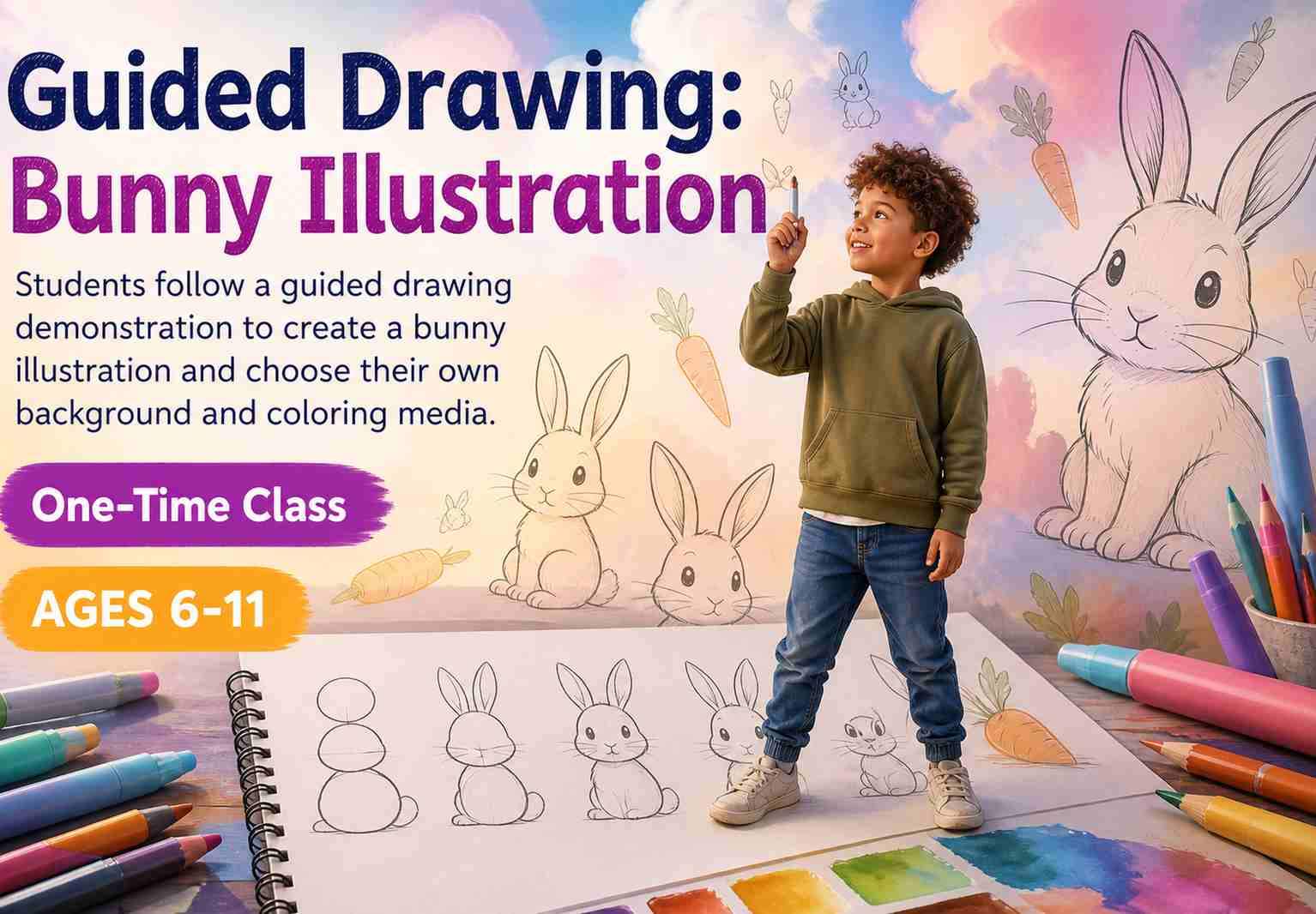 Guided Drawing: Bunny Illustration