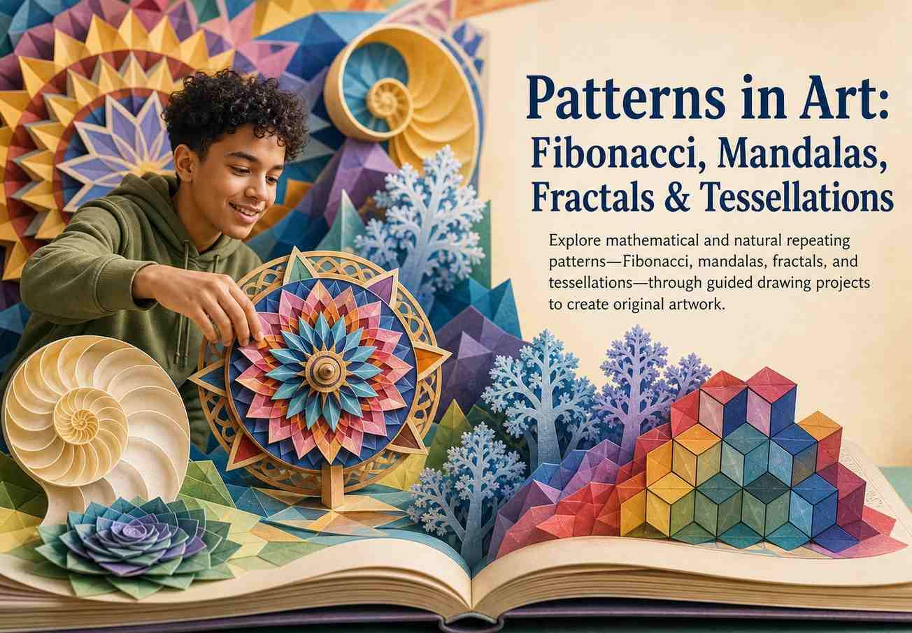 Patterns in Art: Fibonacci, Mandalas, Fractals & Tessellations