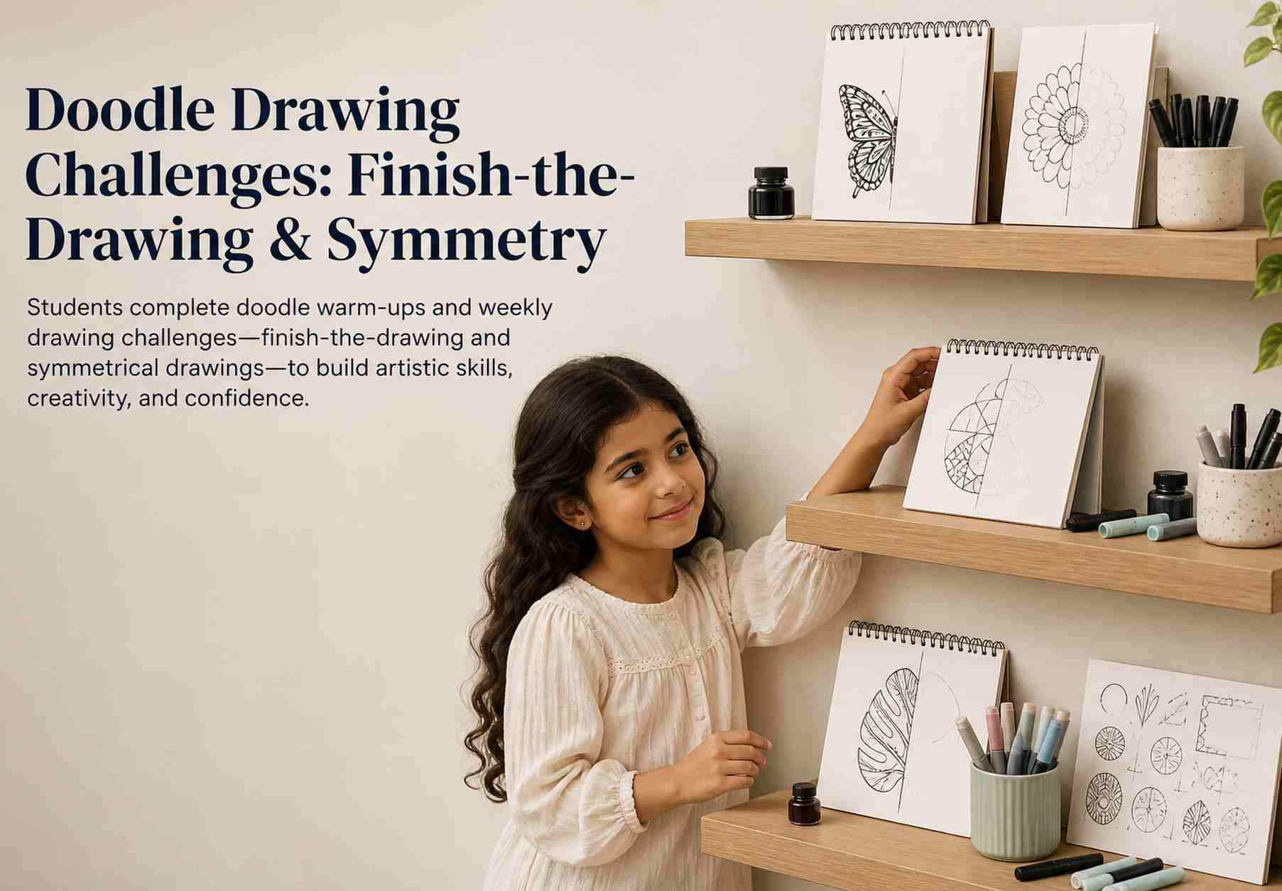 Doodle Drawing Challenges: Finish-the-Drawing & Symmetry