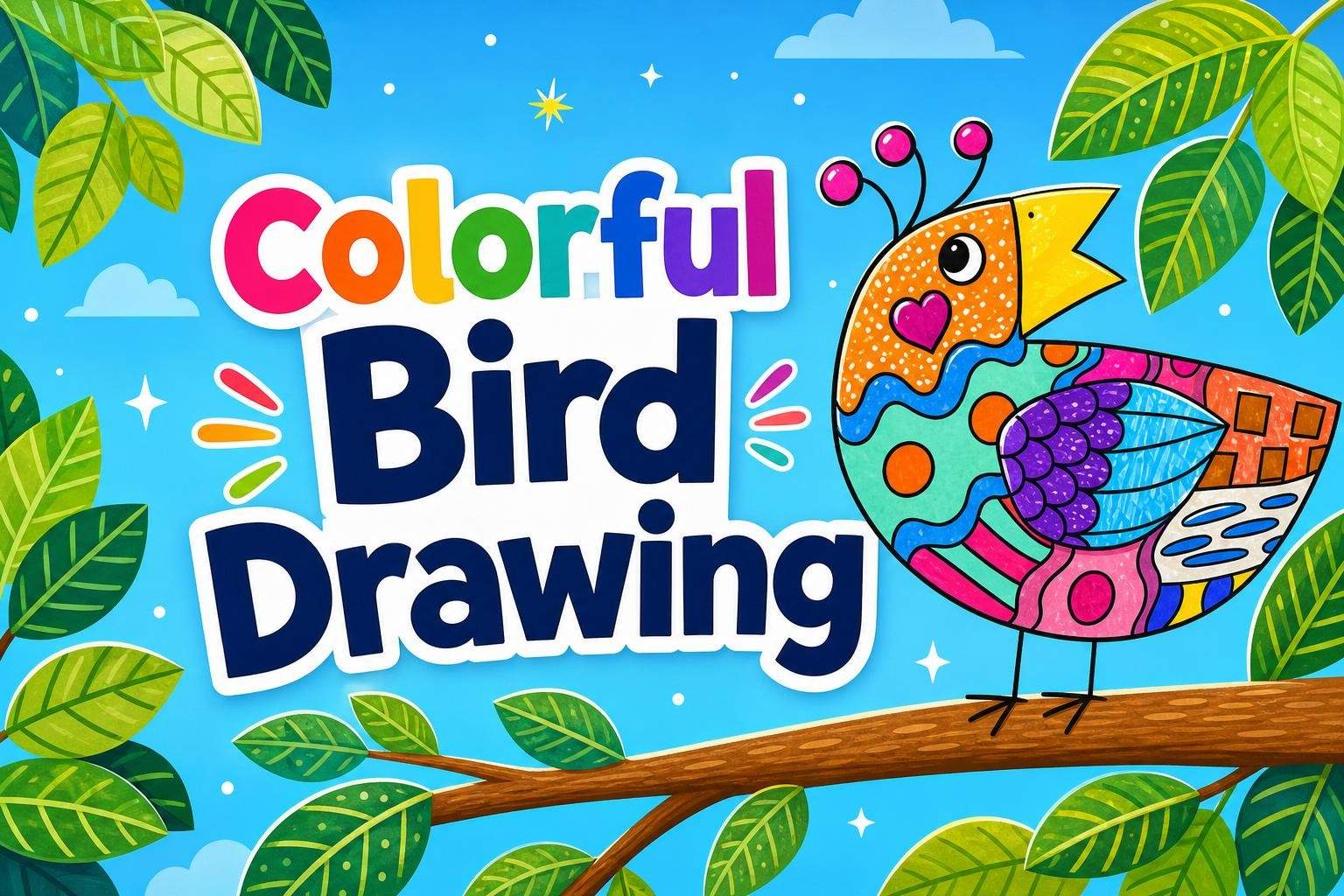 Draw and Color a Patterned Rainforest Bird