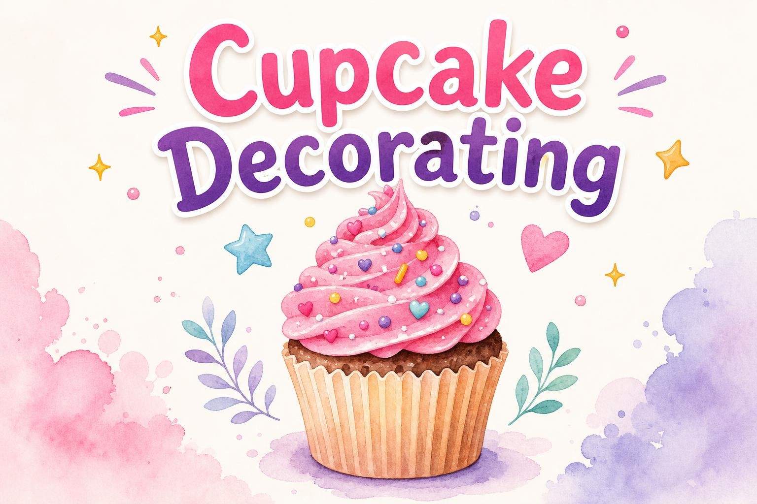 Cupcake Drawing and Decoration: Color, Paint & Glitter
