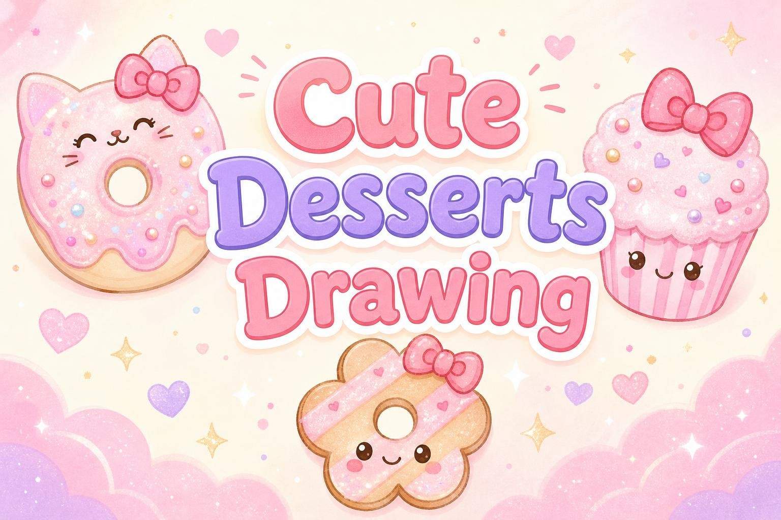Hello Kitty–Inspired Dessert Drawing and Sparkle Coloring