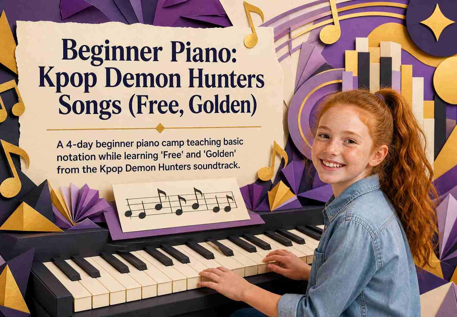 Beginner Piano: Kpop Demon Hunters Songs (Free, Golden)