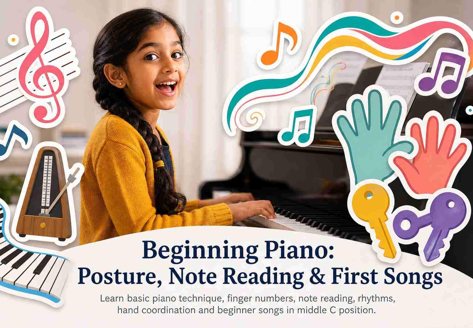 Beginning Piano: Posture, Note Reading & First Songs