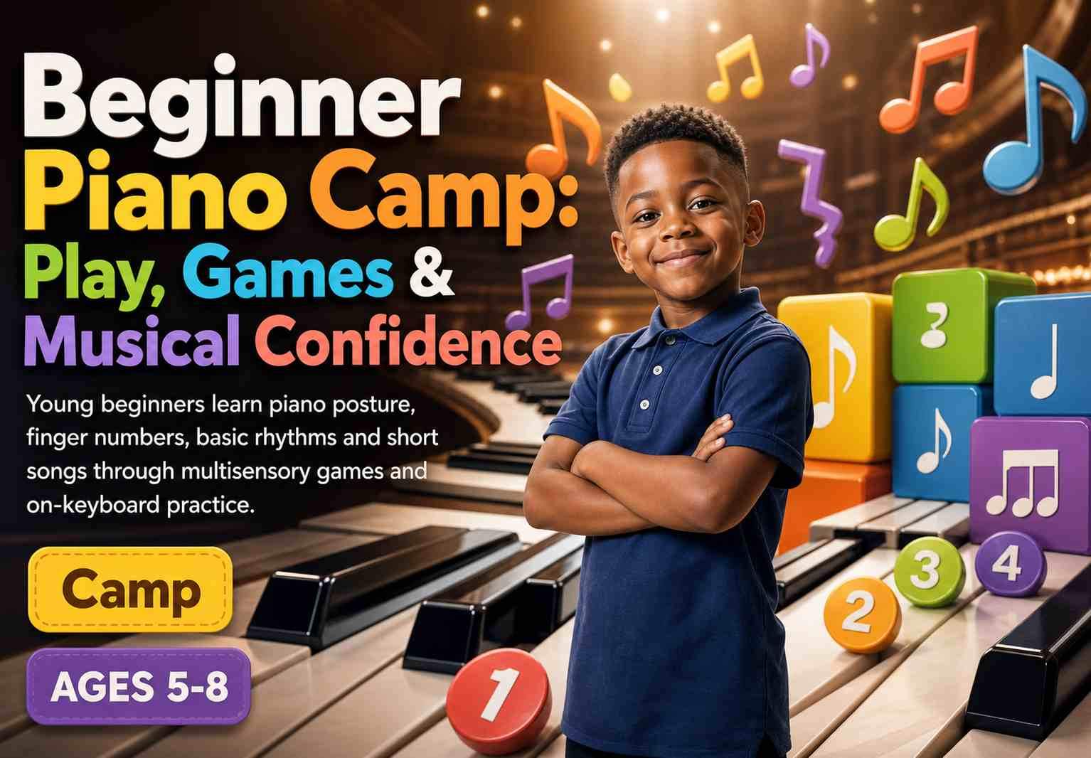 Beginner Piano Camp: Play, Games & Musical Confidence