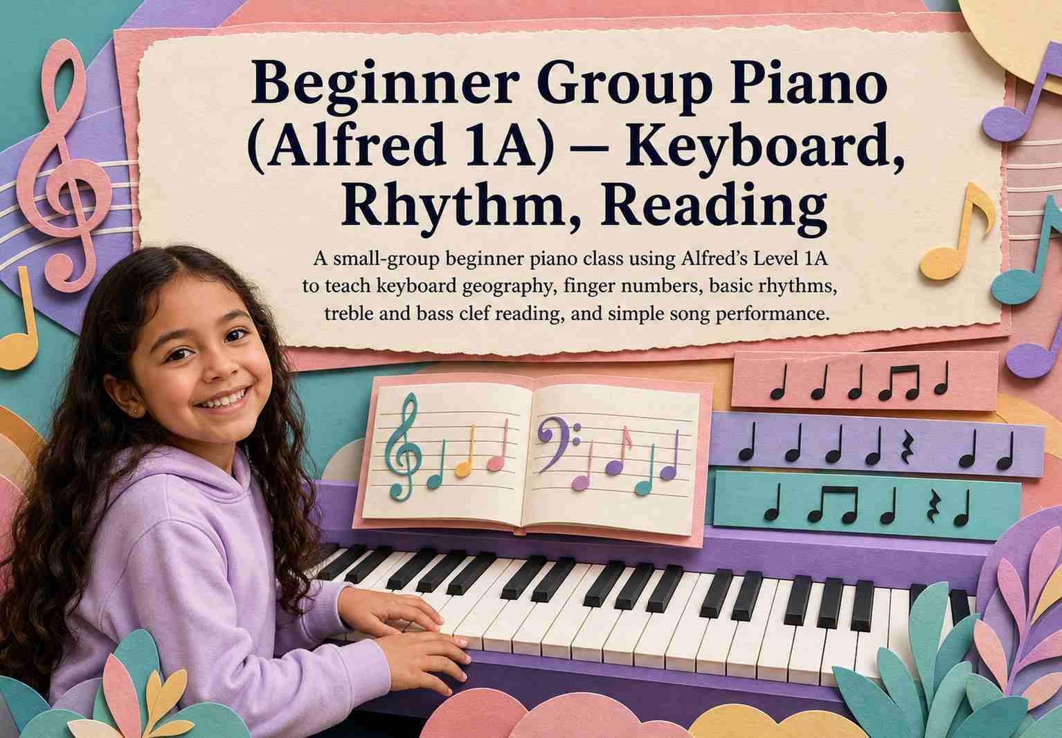 Beginner Group Piano (Alfred 1A) — Keyboard, Rhythm, Reading