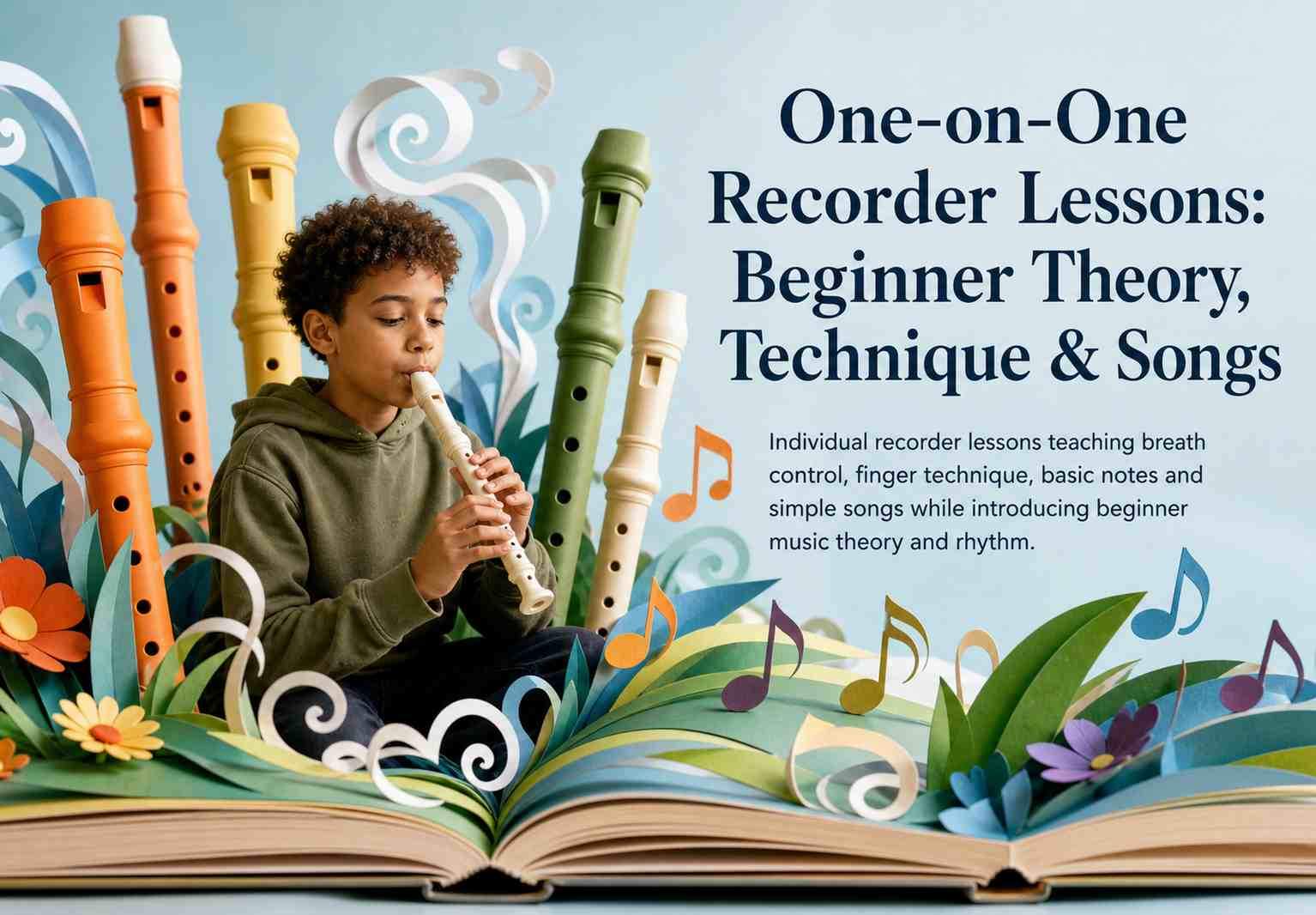 One-on-One Recorder Lessons: Beginner Theory, Technique & Songs