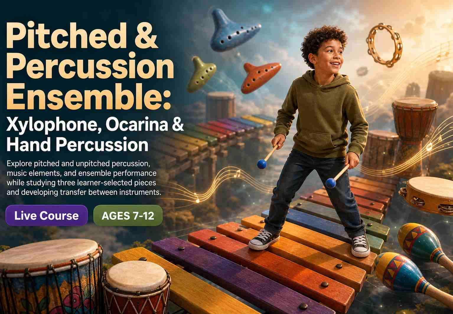 Pitched & Percussion Ensemble: Xylophone, Ocarina & Hand Percussion