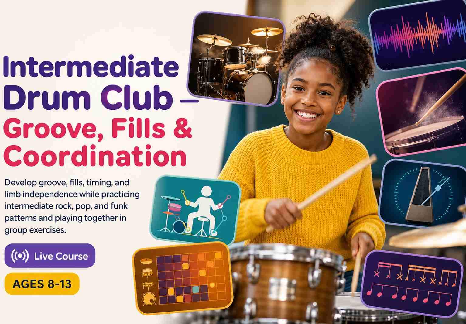 Intermediate Drum Club — Groove, Fills & Coordination