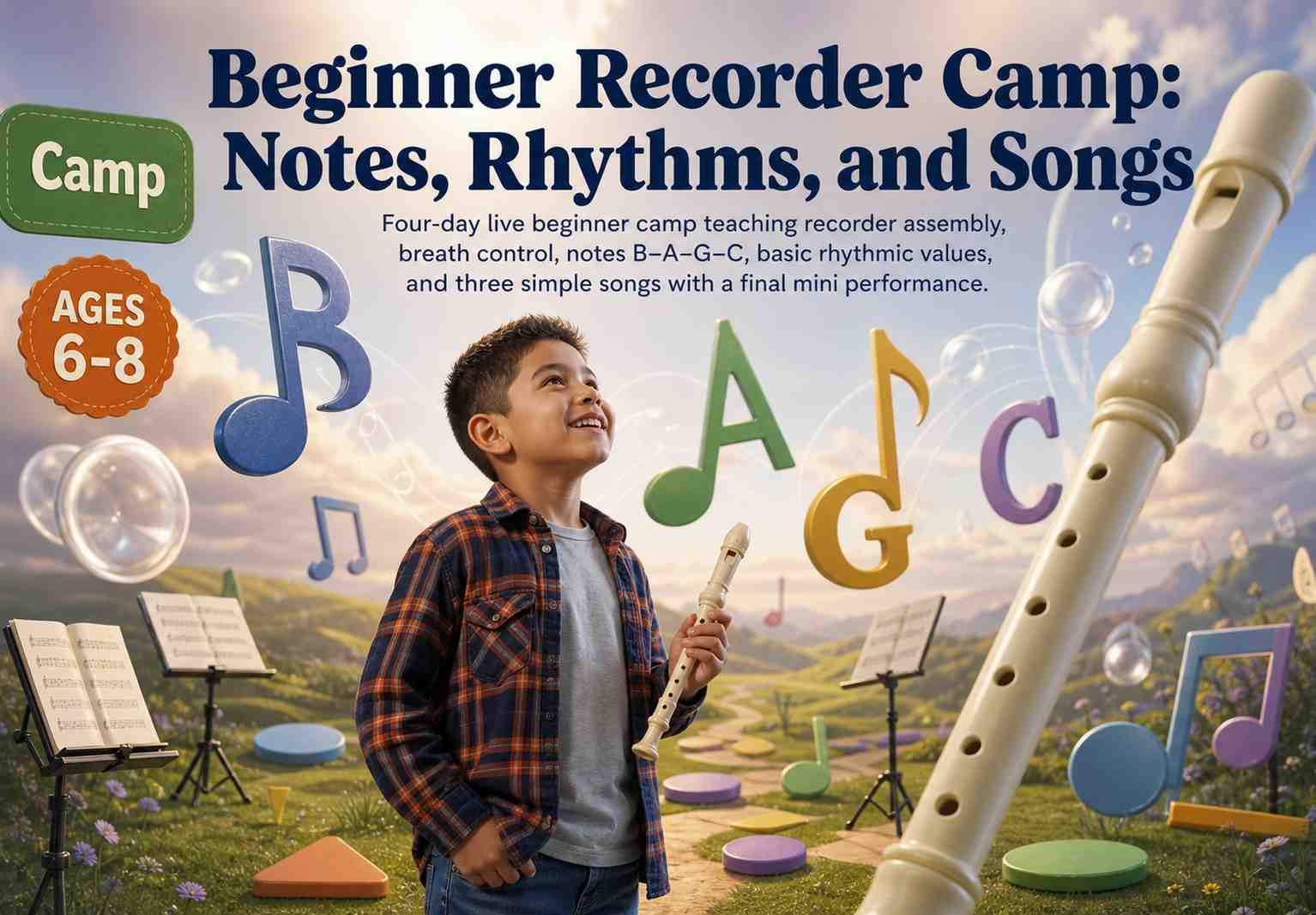 Beginner Recorder Camp: Notes, Rhythms, and Songs