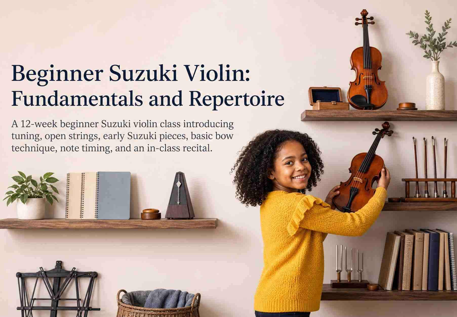 Beginner Suzuki Violin: Fundamentals and Repertoire