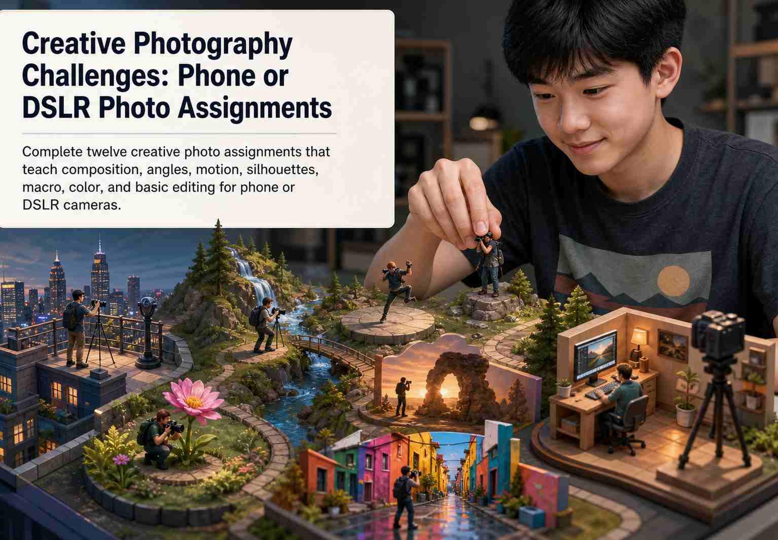 Creative Photography Challenges: Phone or DSLR Photo Assignments
