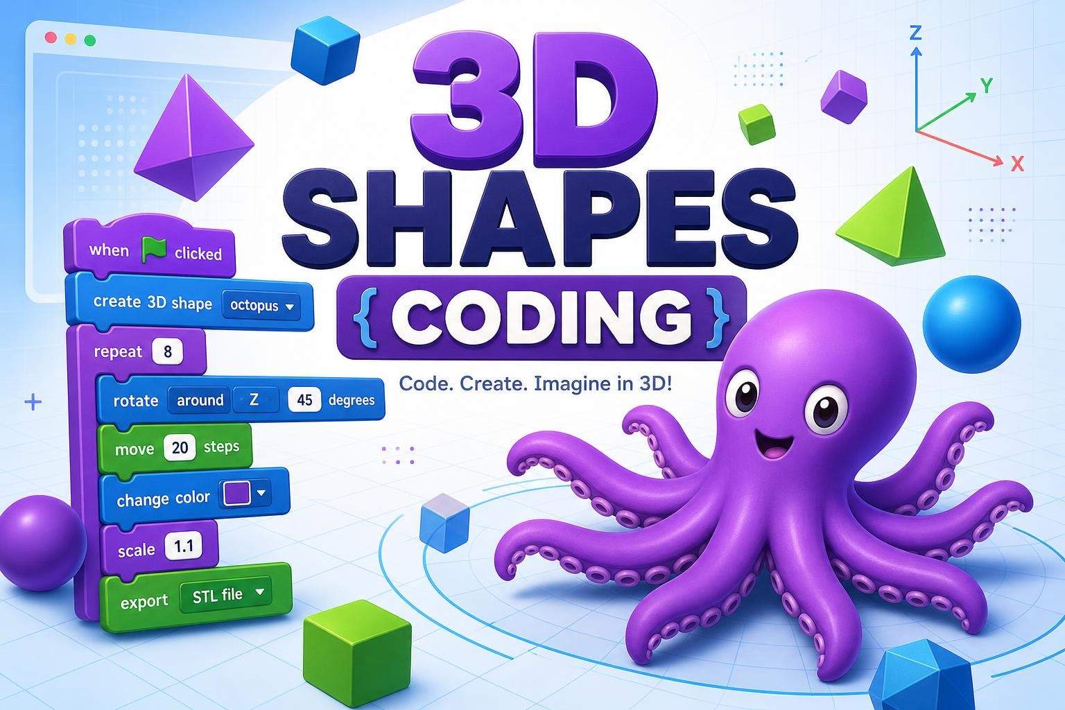 BlocksCAD: 3D Modeling & Block Coding (Ages 8–11)